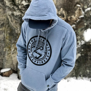 The Pursuit of Happiness Inspired-Dye <br> Unisex Heavyweight Hooded Sweatshirt - The Happy Clothing Company... Outdoor apparel with a cause.