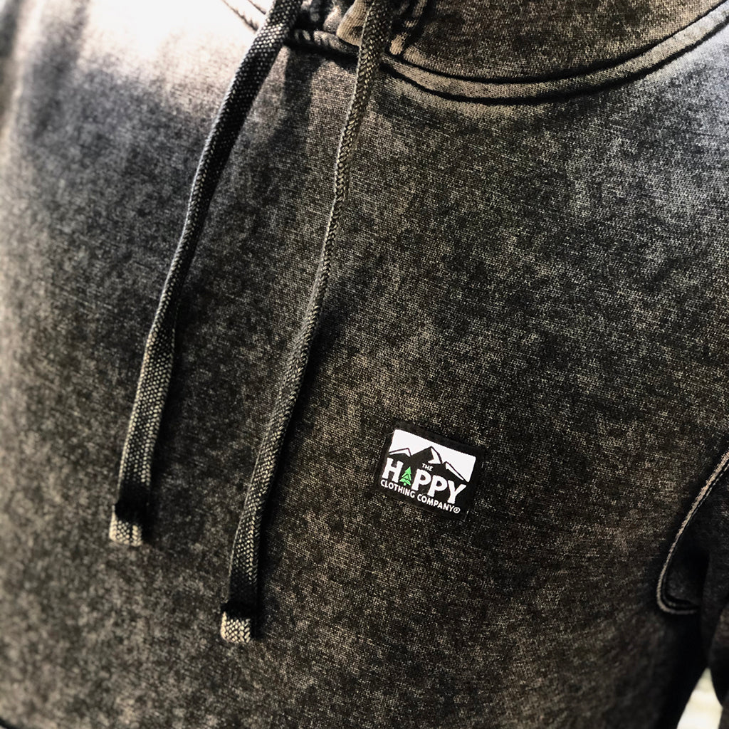 Logo Label Mineral Wash <br> Unisex Heavyweight Hooded Sweatshirt - The Happy Clothing Company
