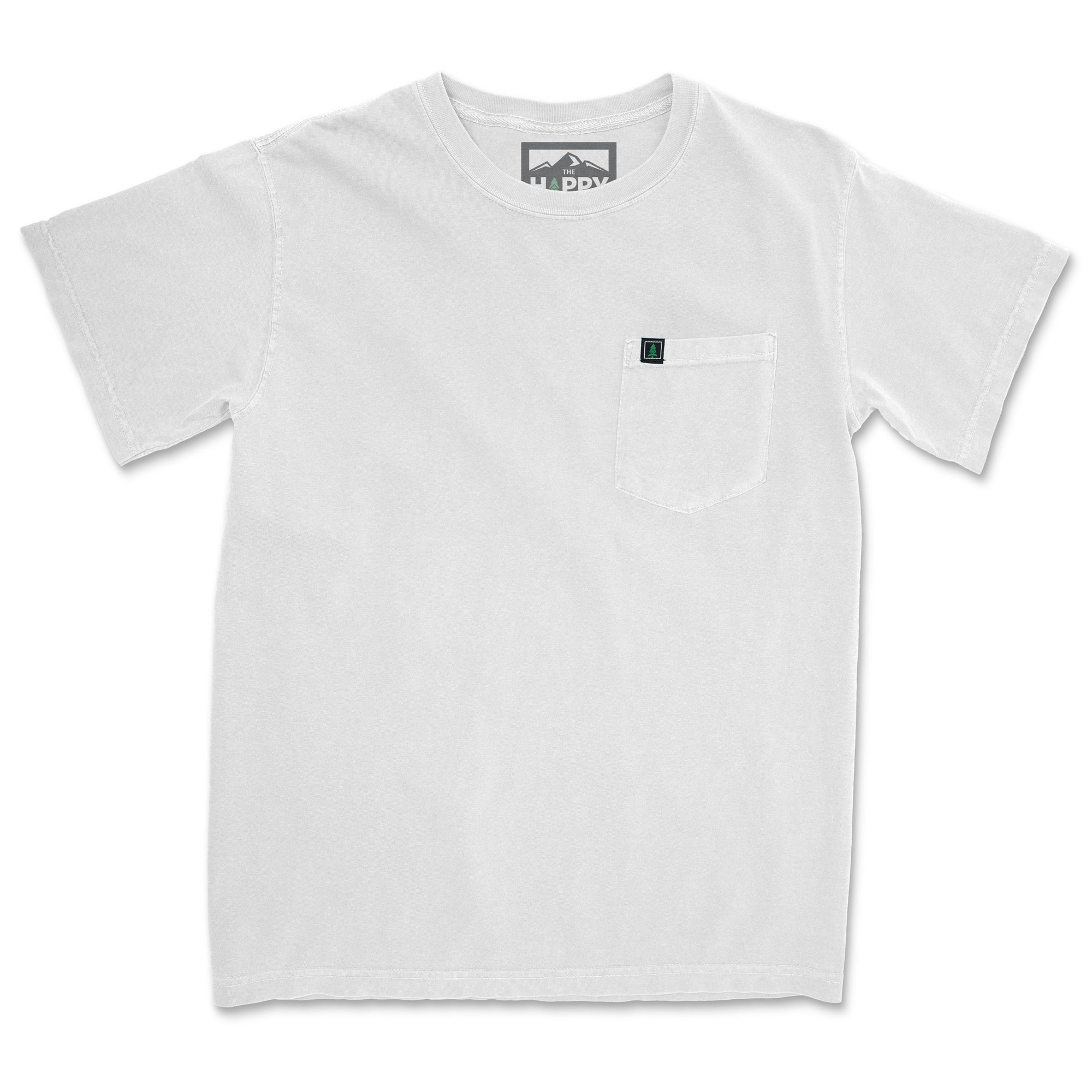 Logo Print Pocket <br> Back Print Pigment Dyed Tee - The Happy Clothing Company