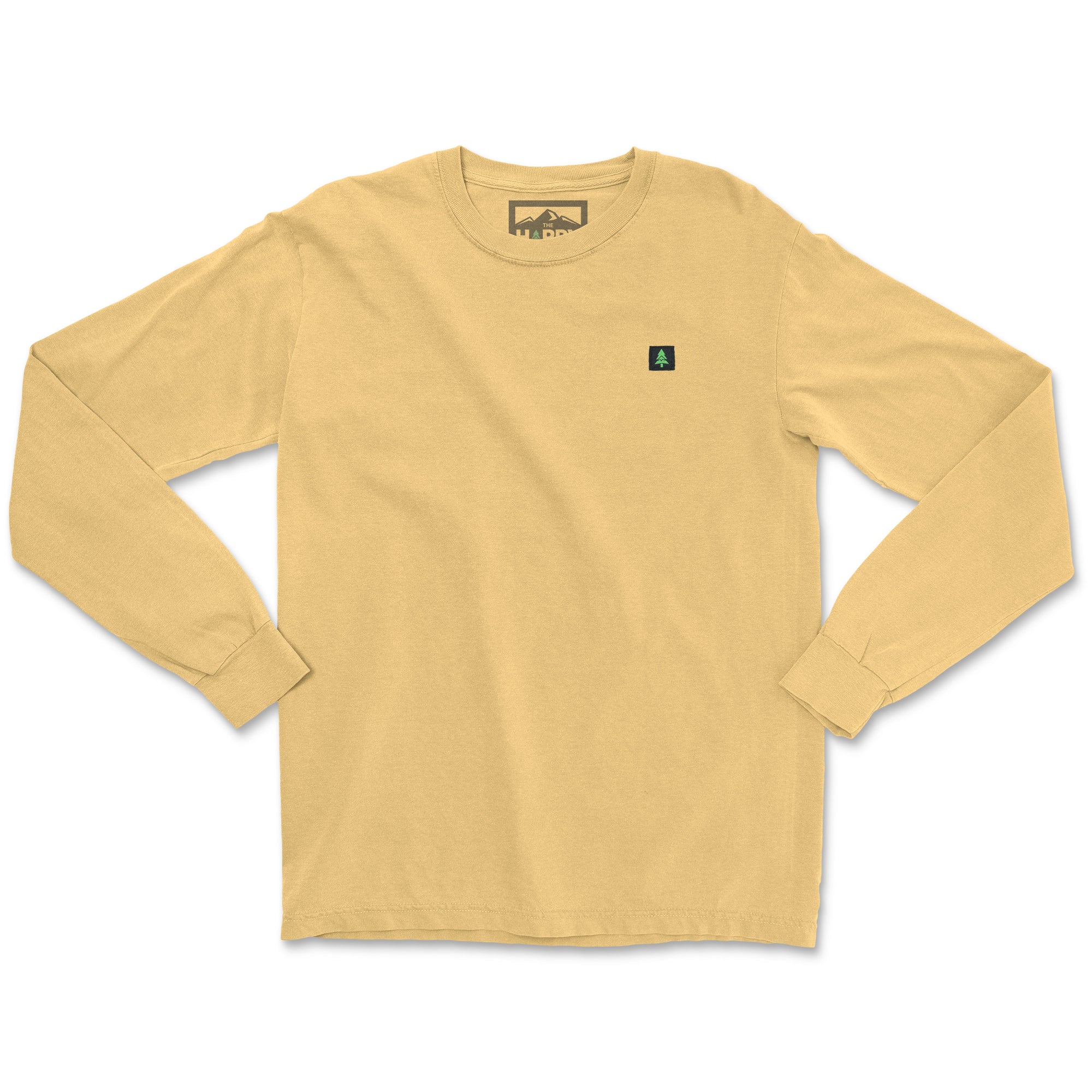 Mountain-Tree Label Nature-Inspired Pigment Dyed Long Sleeve