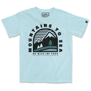 Mountains To Sea | Be Wild Be Free | <br> Nature-Inspired Pigment Dyed Tee - The Happy Clothing Company