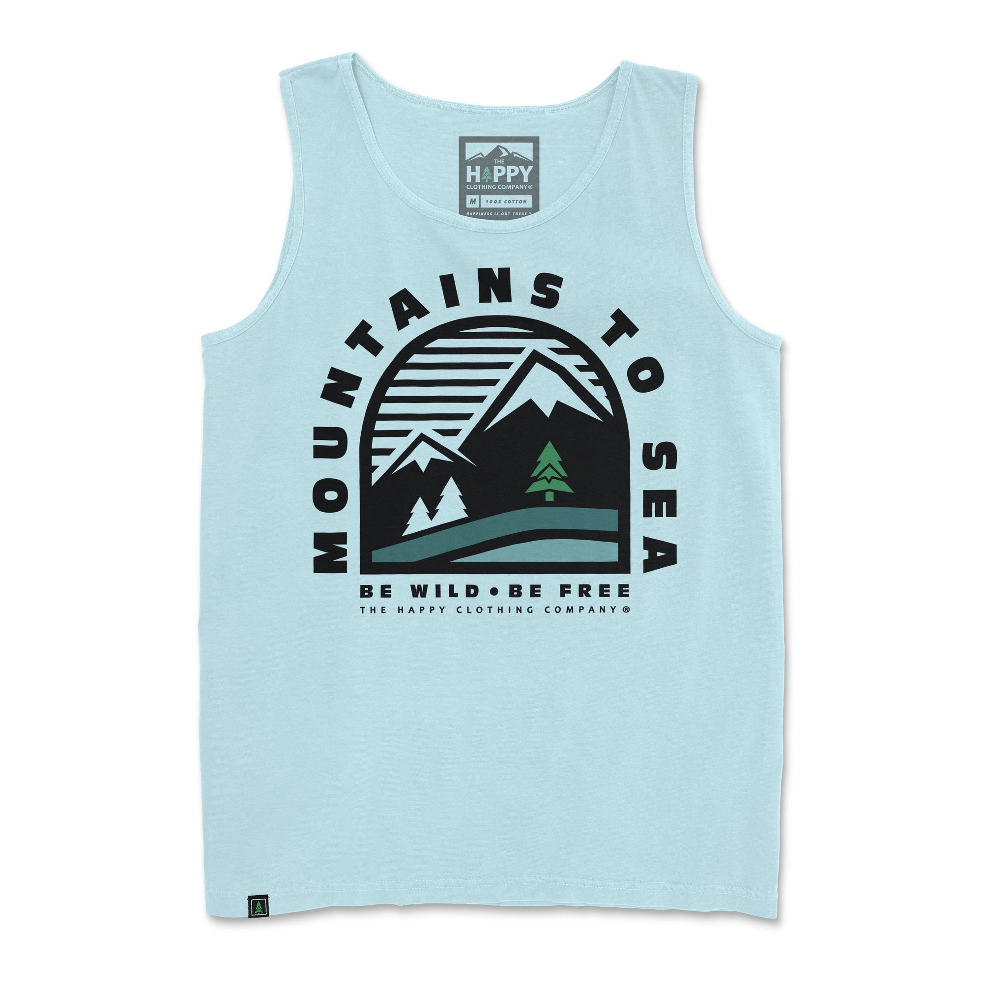 Mountains To Sea | Be Wild Be Free | <br> Nature-Inspired Pigment Dyed Tank - The Happy Clothing Company