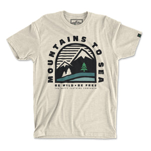 Mountains To Sea | Be Wild Be Free | <br> Lightweight Bi-Blend Tee - The Happy Clothing Company