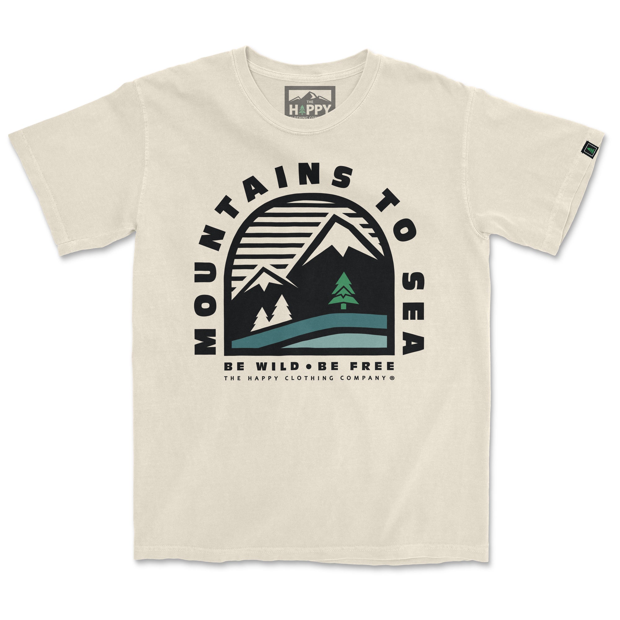 Mountains To Sea | Be Wild Be Free | <br> Nature-Inspired Pigment Dyed Tee - The Happy Clothing Company
