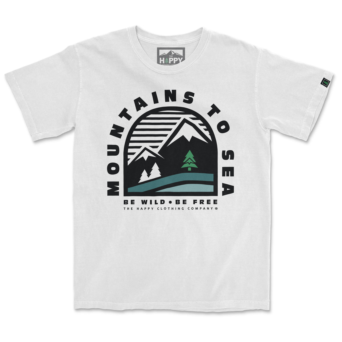 Mountains To Sea | Be Wild Be Free | &lt;br&gt; Nature-Inspired Pigment Dyed Tee - The Happy Clothing Company