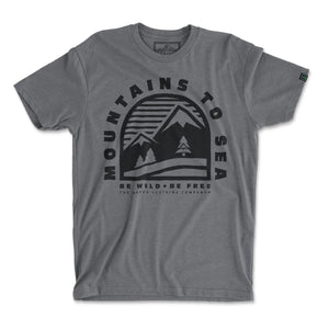 Mountains To Sea | Be Wild Be Free | <br> Lightweight Bi-Blend Tee - The Happy Clothing Company
