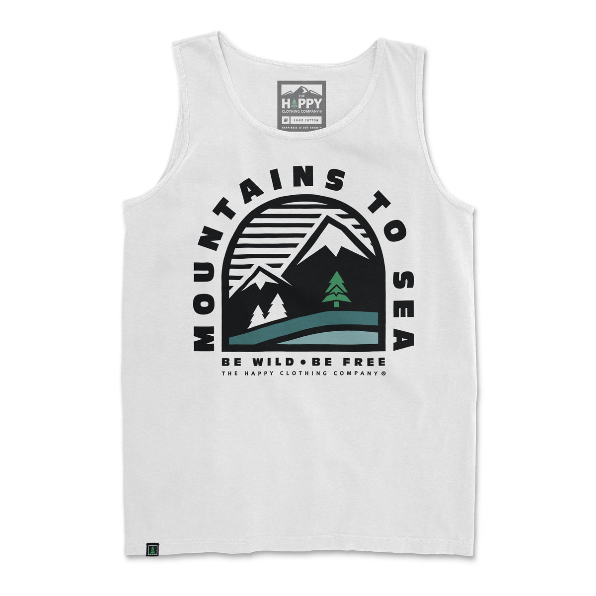 Mountains To Sea | Be Wild Be Free | &lt;br&gt; Nature-Inspired Pigment Dyed Tank - The Happy Clothing Company