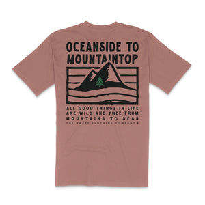 Oceanside To Mountaintop Back Print Essential Tee | Premium Heavyweight |