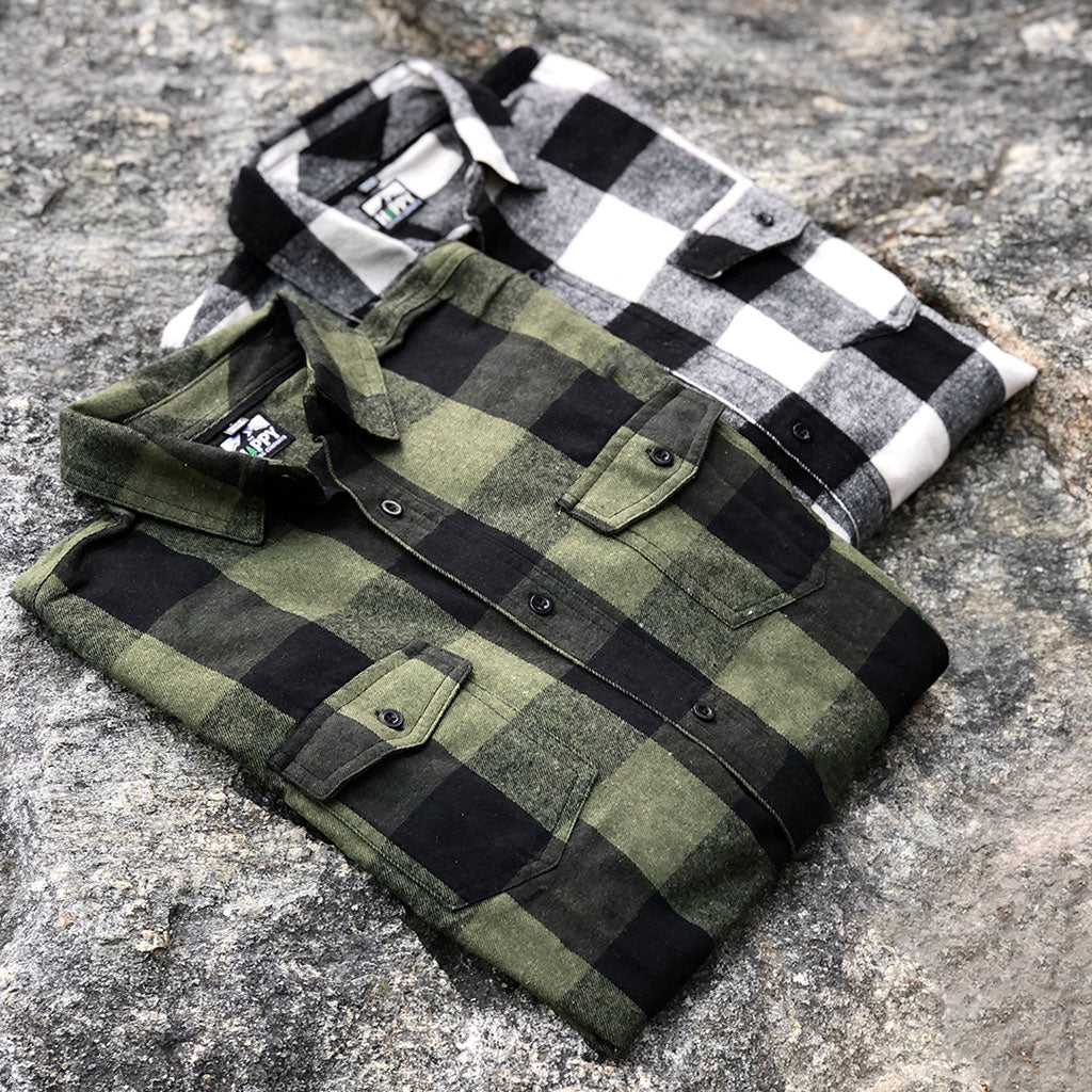 Men&#39;s Branded &lt;br&gt; Plaid Flannel Button-Up - The Happy Clothing Company