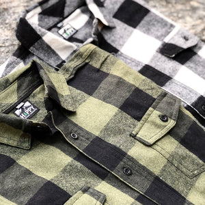 Men's Branded <br> Plaid Flannel Button-Up - The Happy Clothing Company