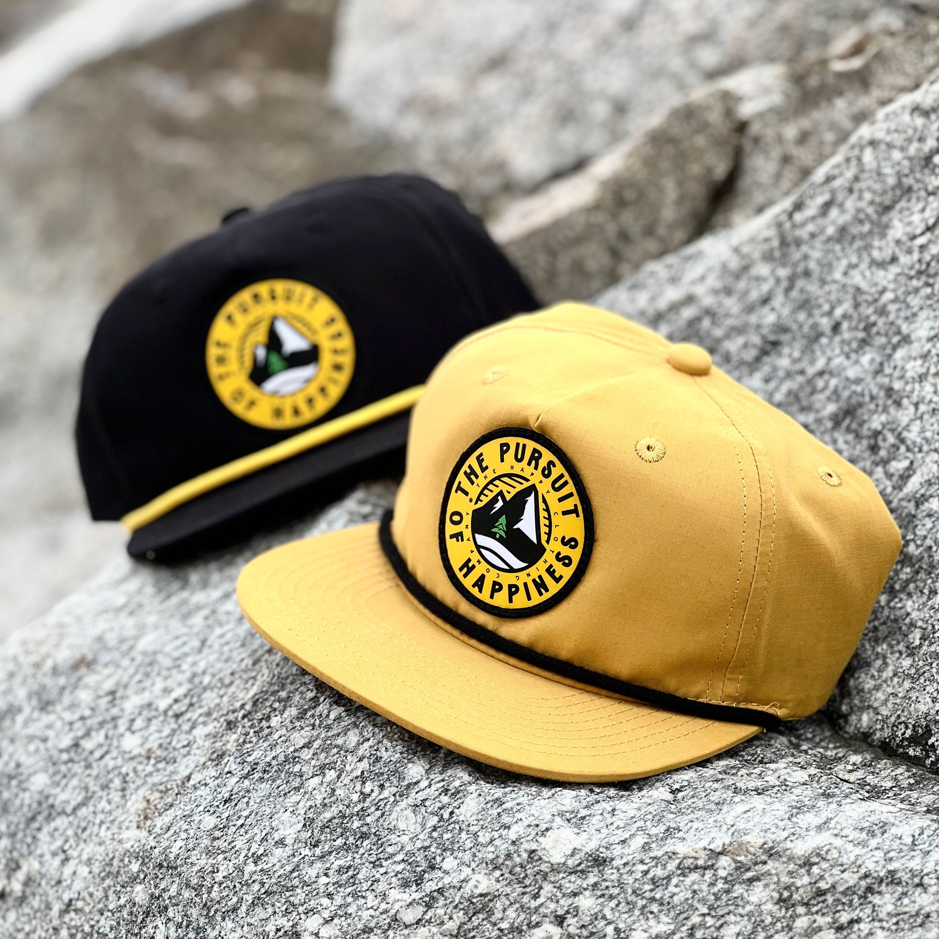 The Pursuit Of Happiness 5 Panel Vintage Cap with Rope - The Happy