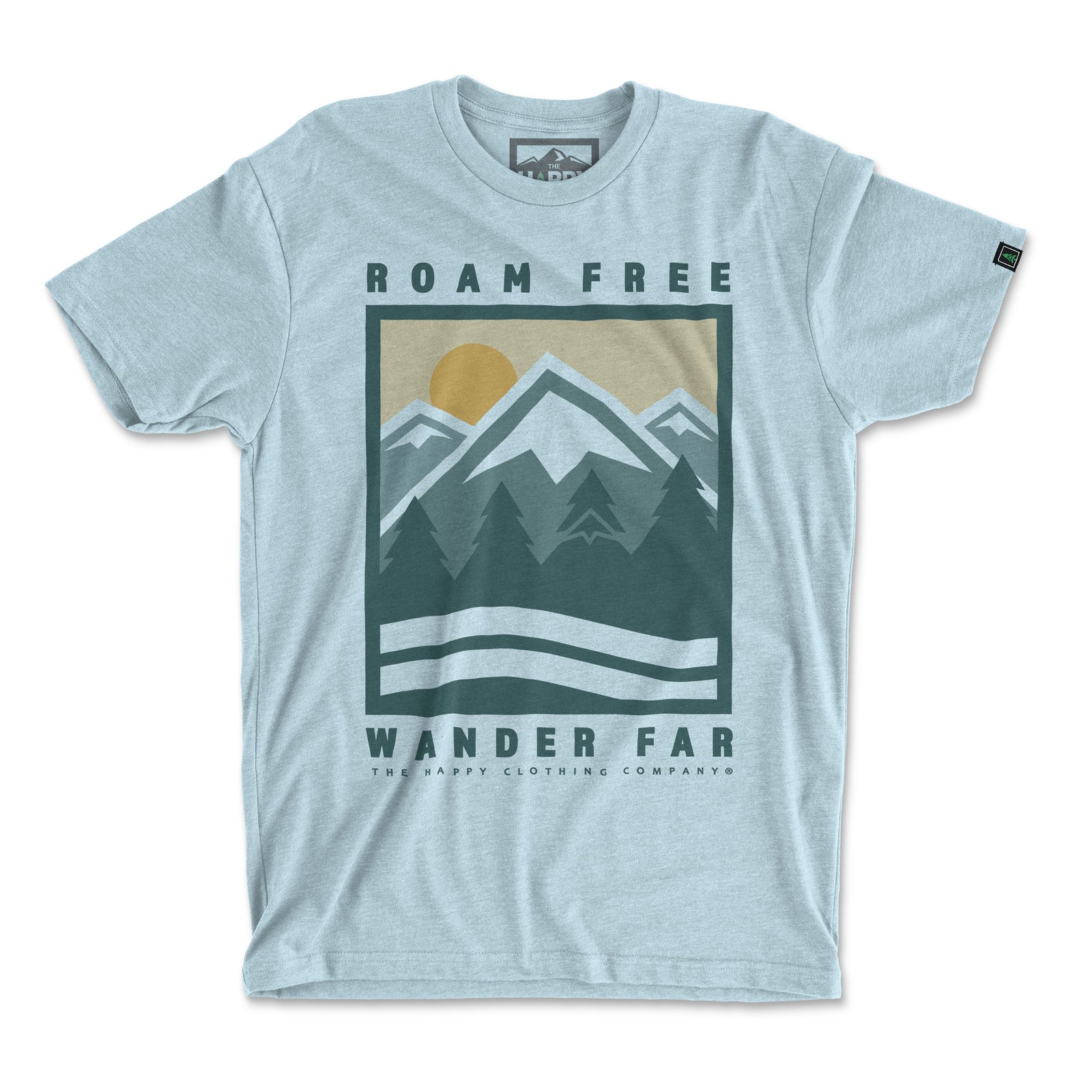 Roam Free Wander Far <br> Lightweight Bi-Blend Tee - The Happy Clothing Company