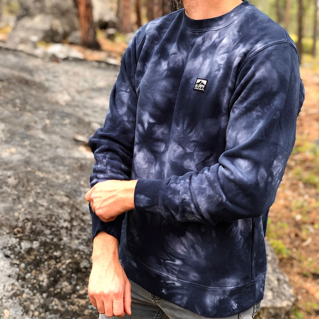 Logo Label Tie-Dye <br> Unisex Heavyweight Crewneck Sweatshirt | Space Edition | - The Happy Clothing Company