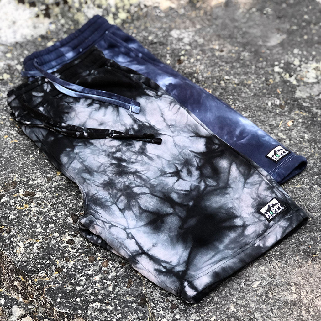 Logo Label Tie-Dyed &lt;br&gt; Unisex Heavyweight Shorts | Space Edition | - The Happy Clothing Company