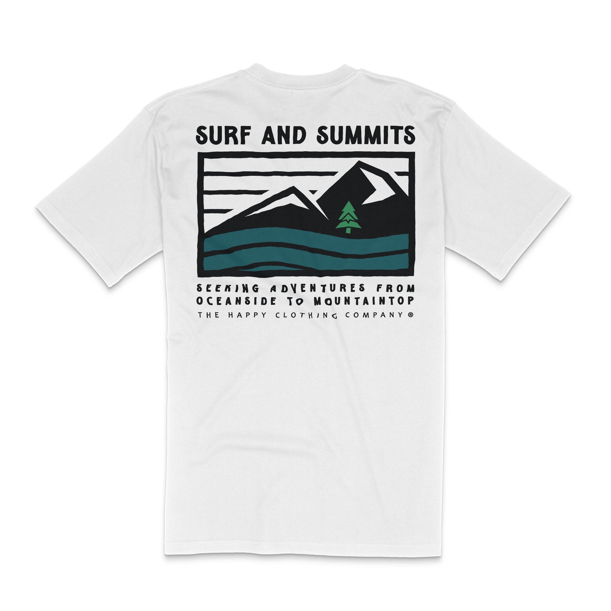 Surf and Summits Back Print Essential Tee | Premium Heavyweight |