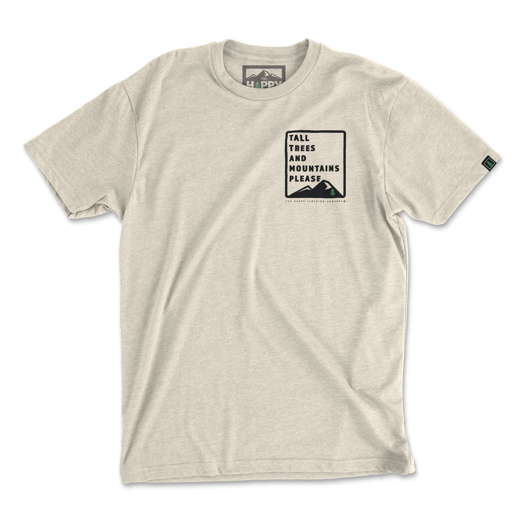 Tall Trees and Mountains Please Back Print <br> Lightweight Bi-Blend Tee - The Happy Clothing Company