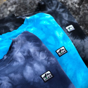 Logo Label Tie-Dye <br> Unisex Heavyweight Crewneck Sweatshirt | Space Edition | - The Happy Clothing Company
