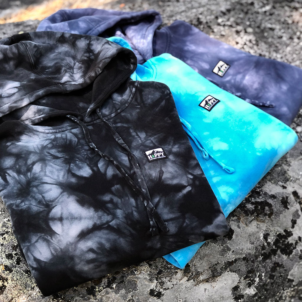 Logo Label Tie-Dye <br> Unisex Heavyweight Hooded Sweatshirt | Space Edition | - The Happy Clothing Company