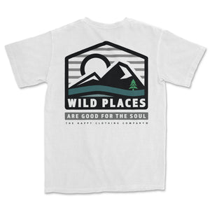 Wild Places Are Good For The Soul | Back Print | <br> Nature-Inspired Pigment Dyed Tee - The Happy Clothing Company