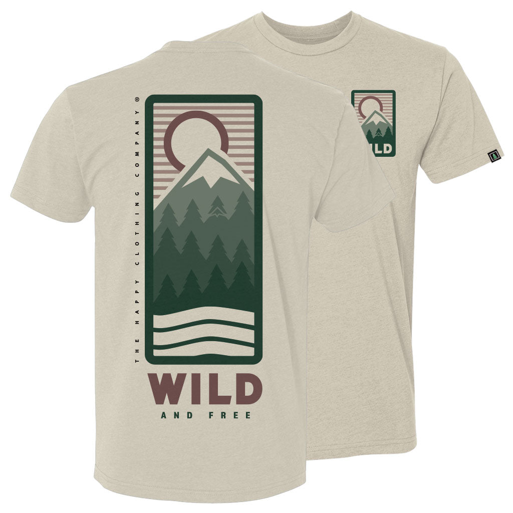 Wild and Free Back Print &lt;br&gt; Lightweight Bi-Blend Tee - The Happy Clothing Company