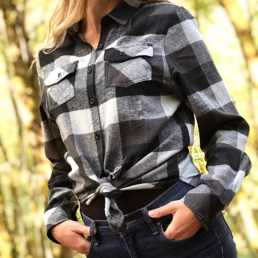 Women&#39;s Plaid &lt;br&gt; Flannel Button-Up - The Happy Clothing Company