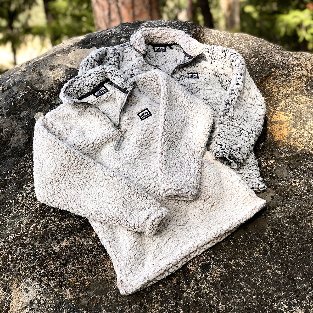 Logo Printed Patch <br> Women's Quarter Zip Sherpa - The Happy Clothing Company